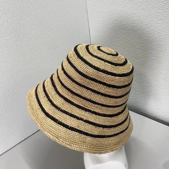 Vince Women’s Striped Woven Straw Bucket Hat - Picture 7 of 9